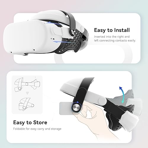 Miniatura 6 de CNBEYOUNG Correa ajustable para la cabeza compatible con Quest 2, repuesto para Quest 2 Elite Strap Accesorios de soporte mejorado y comodidad en