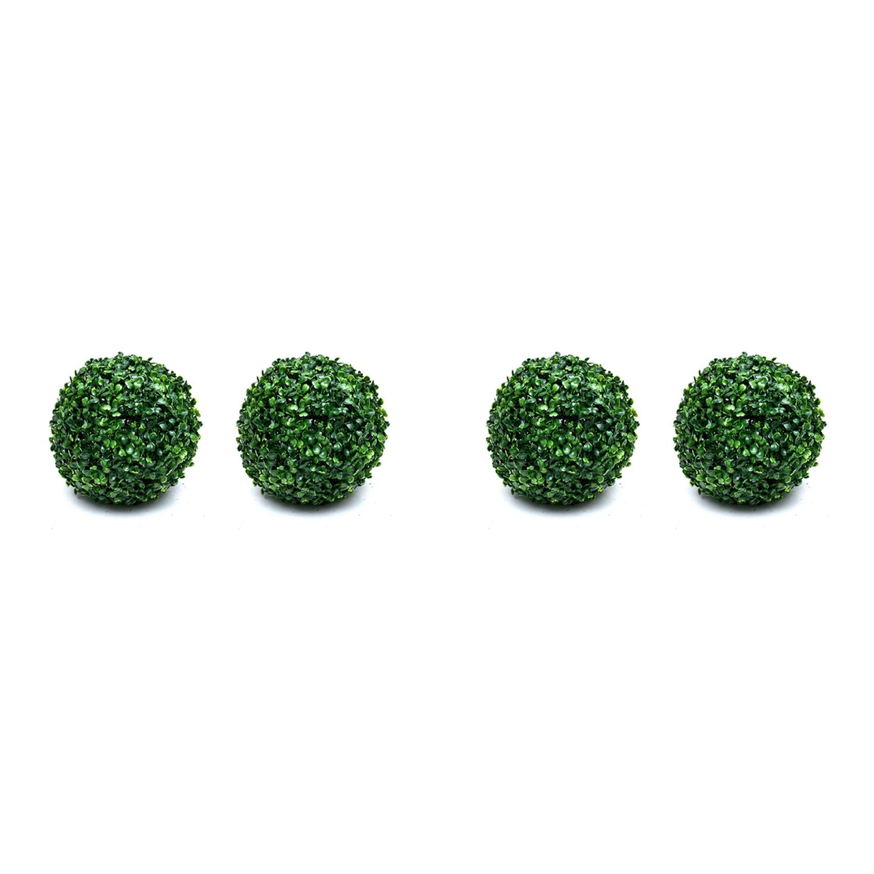 Plante topiaire artificielle en lot de 4 pièces, sphères décoratives intérieures extérieures