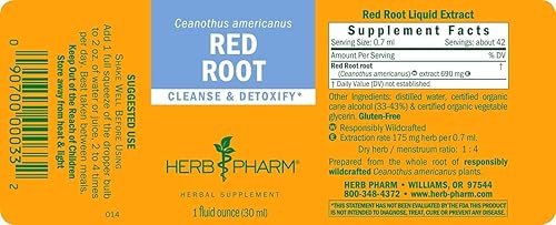 Miniatura 2 de Herb Pharm Extracto líquido de raíz roja para limpieza y desintoxicación, 1 onza (DRROOT01) (paquete de 2)