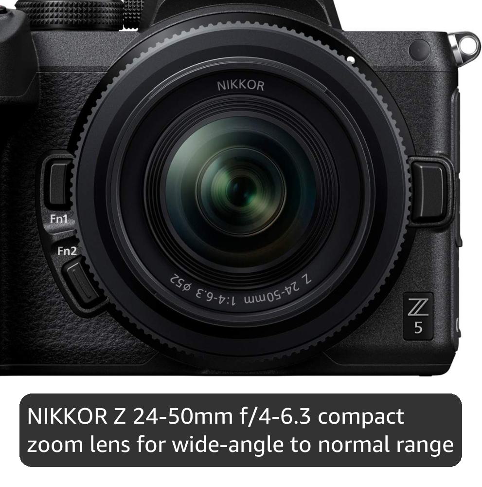 Nikon Z 5 with Compact Zoom Lens | Our most compact full-frame mirrorless stills/video camera with 24-50mm zoom lens | Nikon USA Model