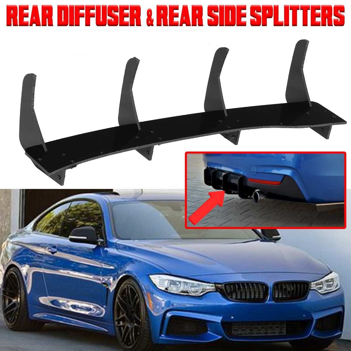 Tylny Zderzak Samochodowy Dyfuzor Spoiler Podwozie Osłona Deflektora Rozgałęźniki Fartuch Body Kit Dla BMW Serii 4 F32 F33 F36 2014-2020
