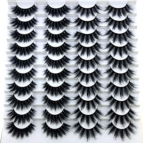 HBZGTLAD 20 pairs 2 Styles 3D Mink Lashes Natural False Eyelashes Dramatic Volume Fake Lashes Makeup Eyelash Extension Thick Lashes (00-7)
