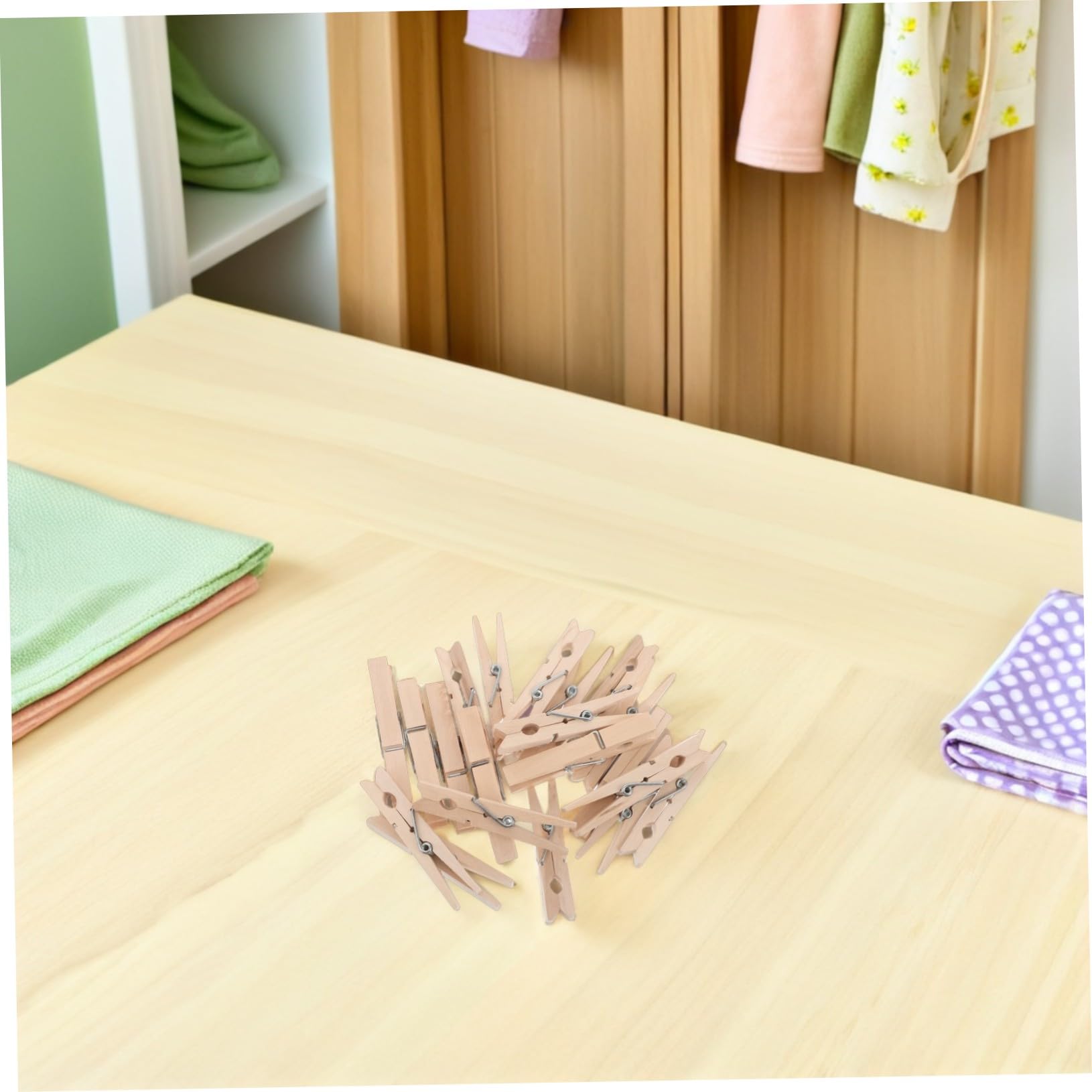 Sosoport Mollette per Bucato in Legno 150pezzi Mini Mollette Antivento per Foto Biglietti Matrimoni Casa Scuola