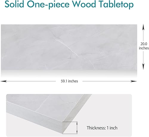 Miniatura 152 de Kaboon Mesa universal, escritorio sólido de una pieza para escritorio de pie sentado, escritorios dobles, escritorio en L, bricolaje, encimera de