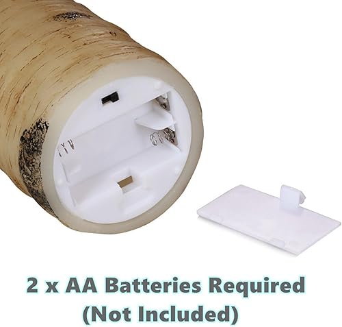 Miniatura 5 de Juego de 3 velas sin llama de corteza de abedul, velas parpadeantes de 4" 5" 6" operadas por baterías con control remoto, vela eléctrica con