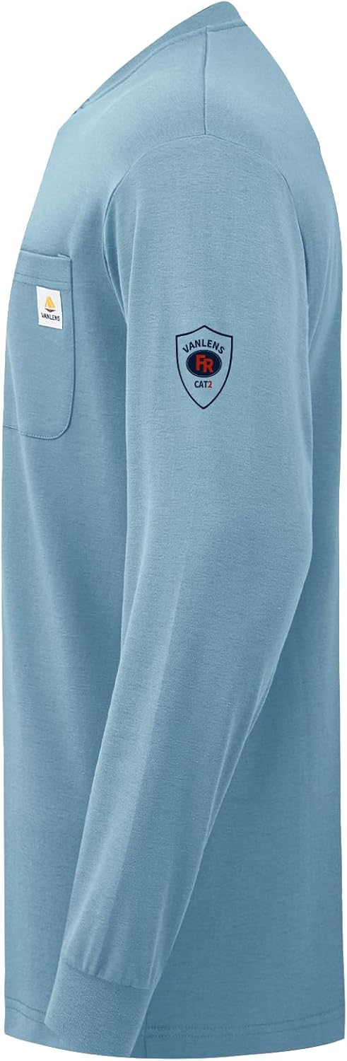 FR Shirts for Men Flame Resistant Light Weight 6.5oz Long Sleeve Henley Shirts CAT2 NFPA2112 FR Clothing - Image 2