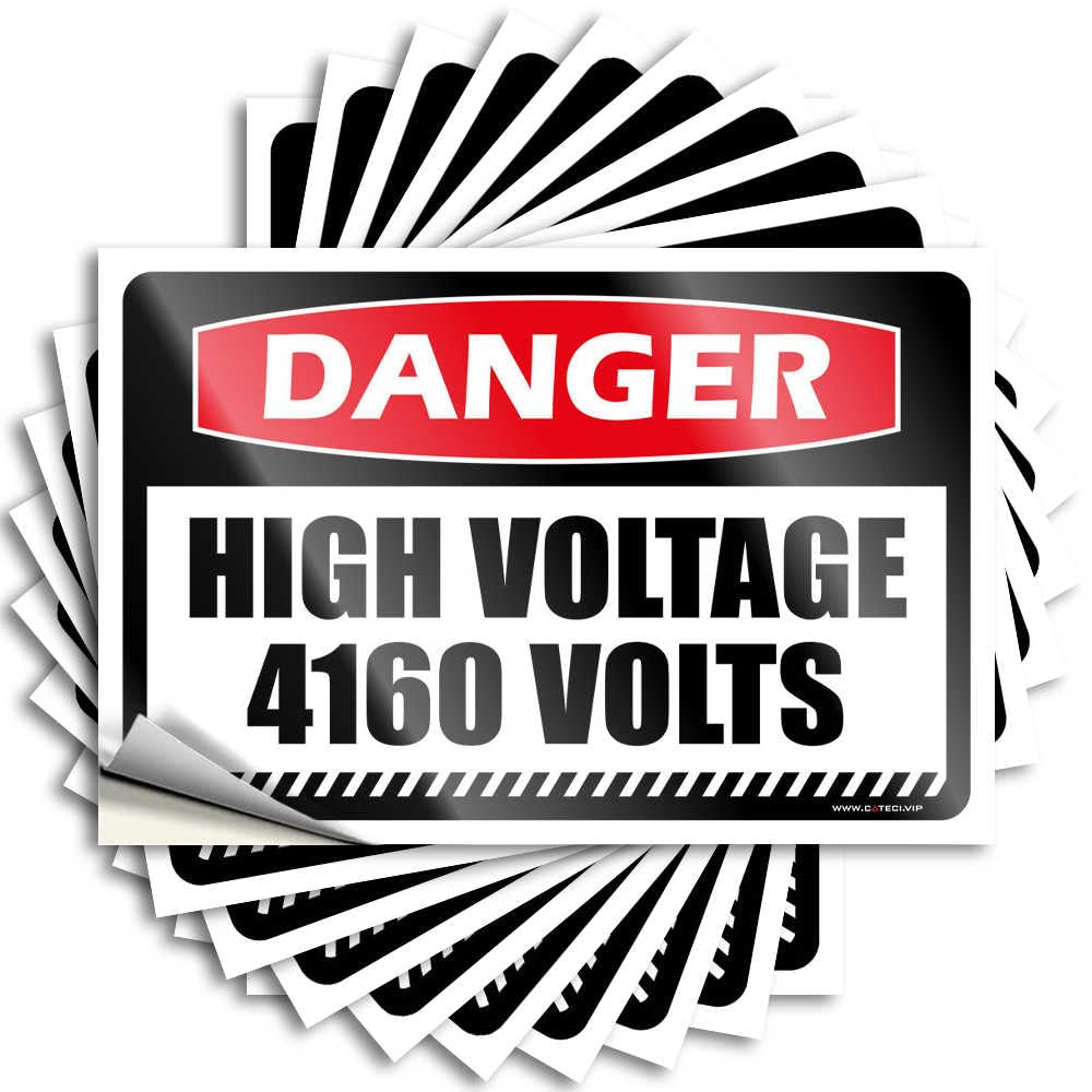 Mini Tattoos Aesthetic Decals, Garage Stuff for Guys Cute Pattern Design for Motorcycle Notebook | Helmet Removable Vinyl Danger High Voltage 4160 Volts(8X12CM)