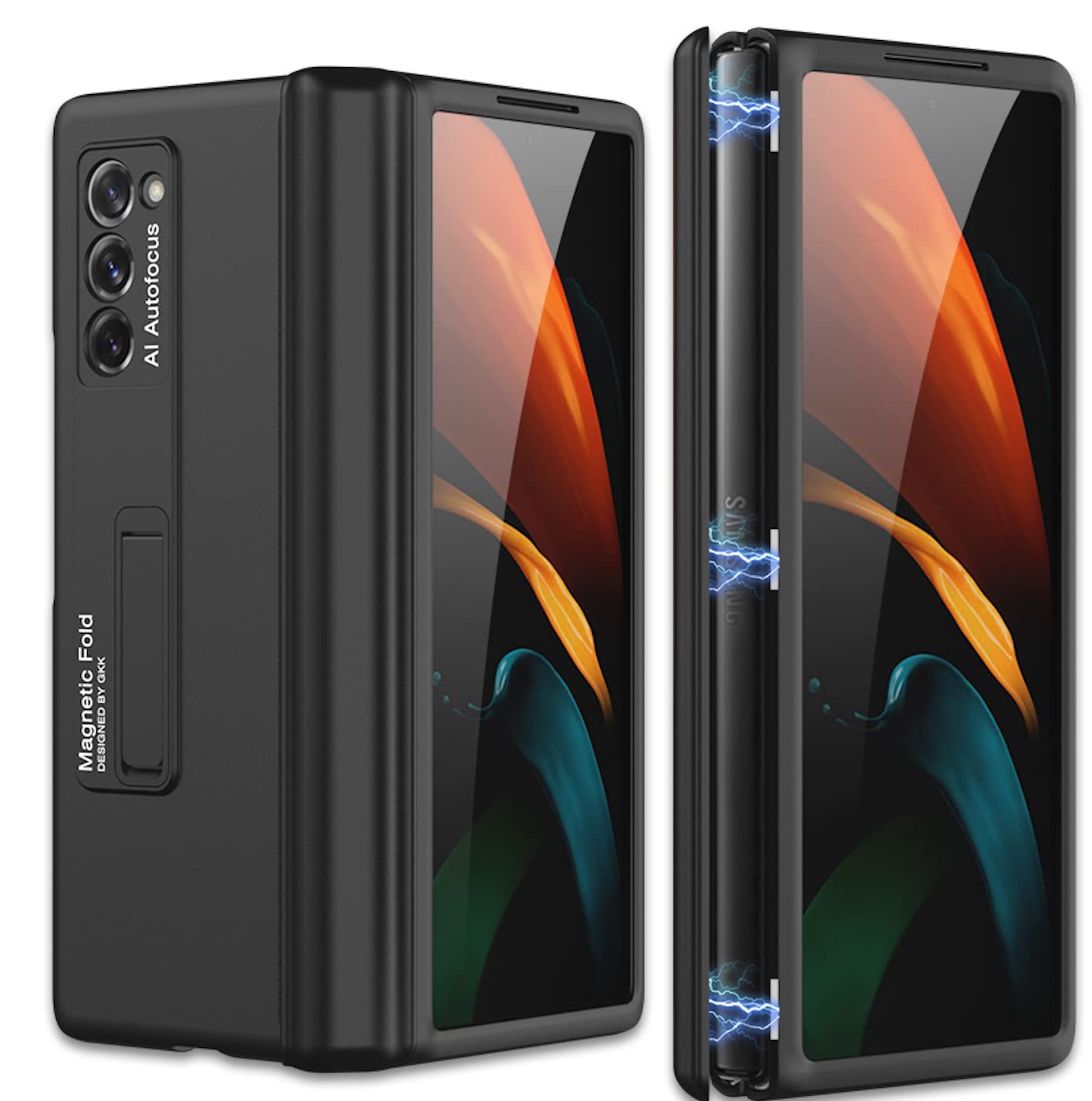 BOUNCEBACK Hinge Cover Magnetic Kickstand Case/Cover for Samsung Galaxy Z Fold2 5G / Galaxy Fold 2 - (Poly Carbonate | Black) (B09MZ6G8TW) Amazon Price History, Amazon Price Tracker