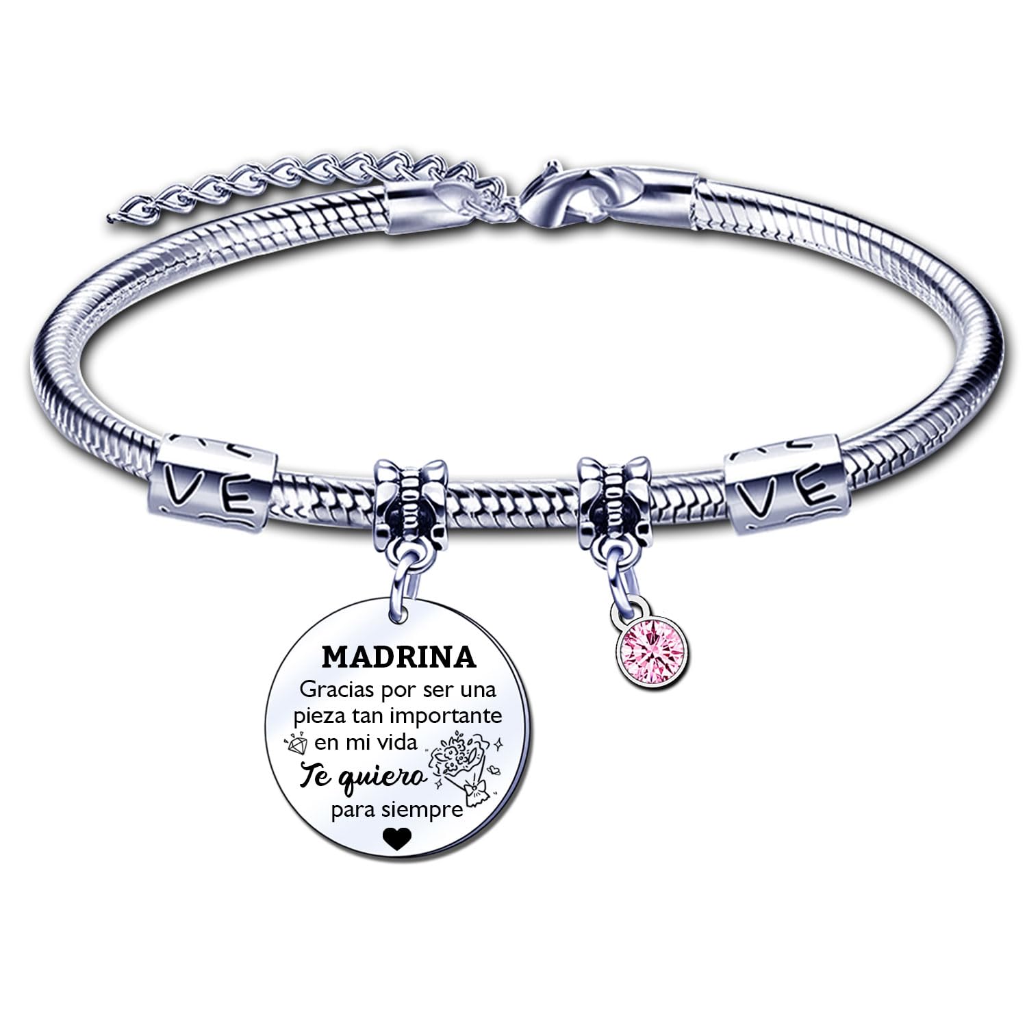 LUODAN Pulseras Madrina Regalos Madrina Pulsera,La mejor Madrina Regalo Bautizo Detalles Bautizo,Regalos Pulsera Cumpleaños para madrina,Regalos Navidad
