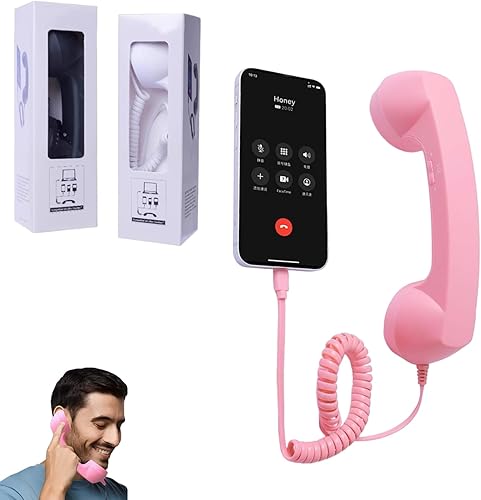 Auricular retro para teléfono, receptor de teléfono vintage actualizado 2026 con micrófono y altavoz, teléfono con cable de la vieja escuela de los
