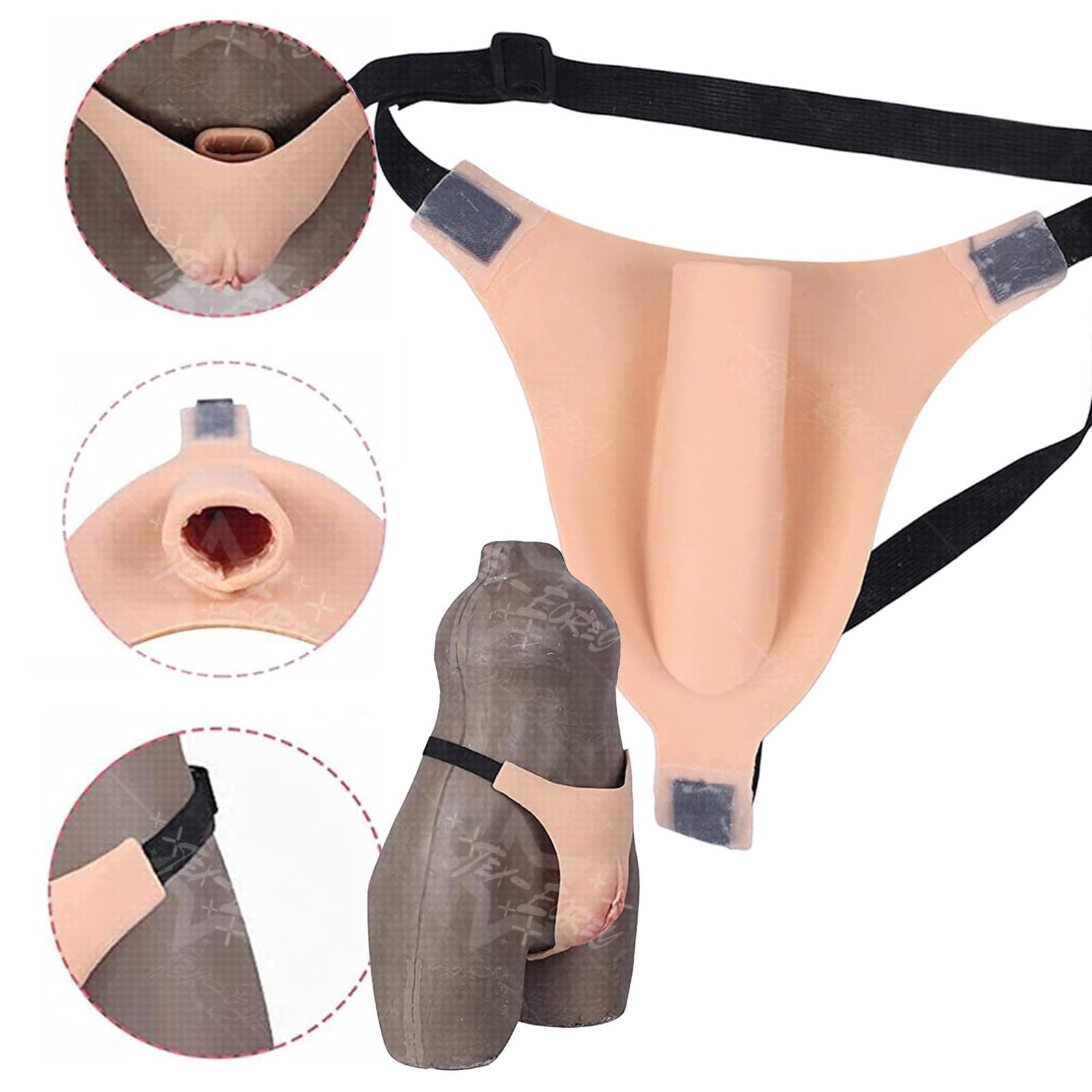 Vagin Artificiel Réaliste en Silicone Culotte pour Crossdressers Insert String pour Hommes Haff Gaff Camel Toe