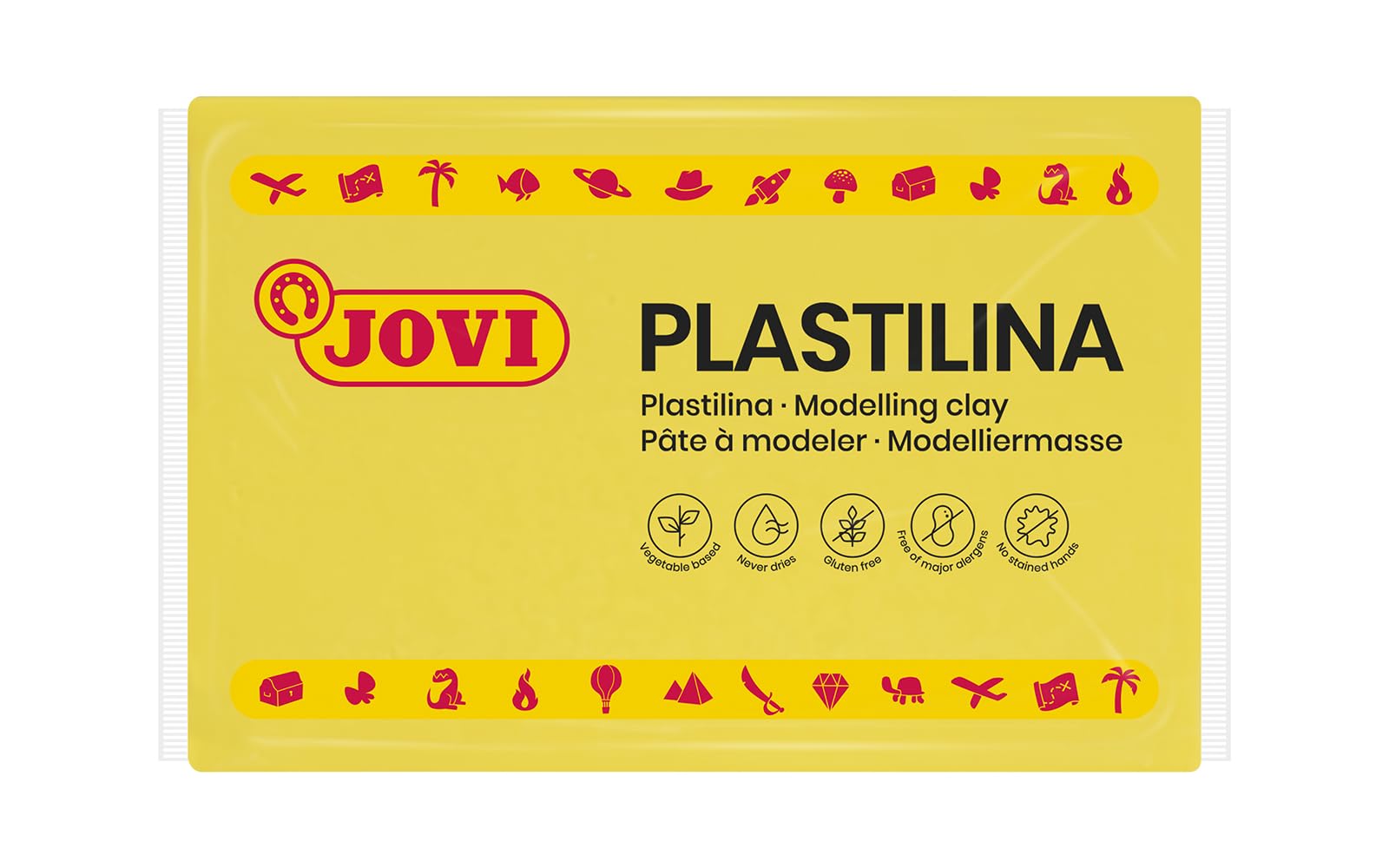 Jovi - Pudełko 100% roślinnego ciasta do zabawy, 15 x 350 gramów granulek, żółte, bezglutenowe (7202)