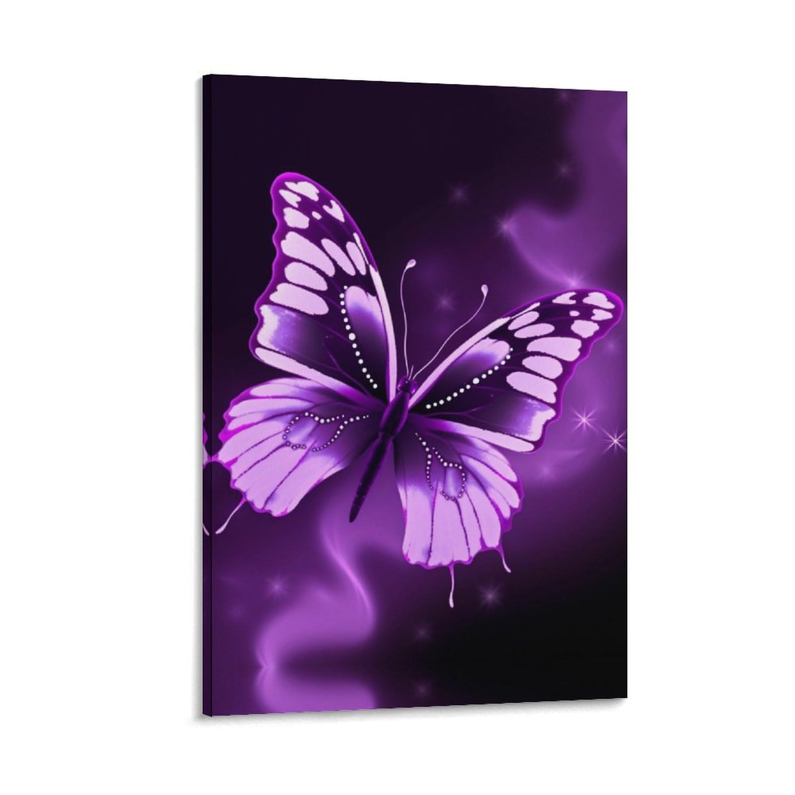 Toile murale encadrée papillon violet de haute qualité 40x60 - 8