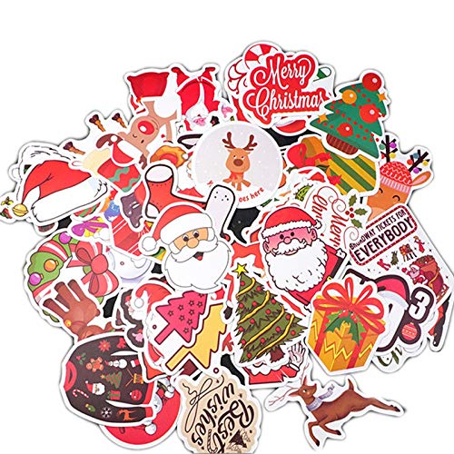 Olort 50 Pack Waterproof Vinyl VSCO Christmas Theme Decoration Gift Stickers for Teens Boys Girls Laptop Water Bottles Luggage Skateboard Motorcycle Window Door Bicycle Decal Graffiti Patches