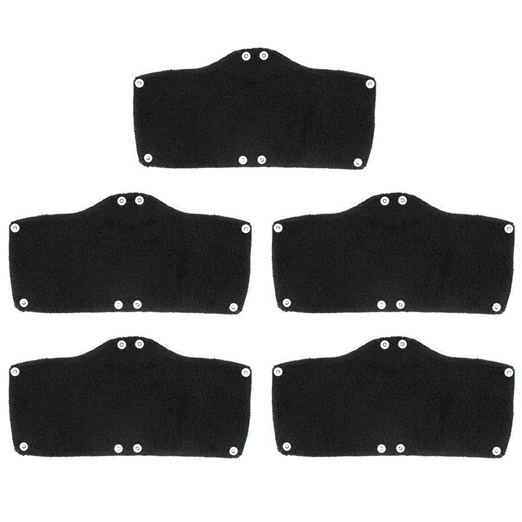 Hzbb Black Hat Sweat Absorber 5 Pcs Cotton Washable Hat Sweatband Helmet Sweatband