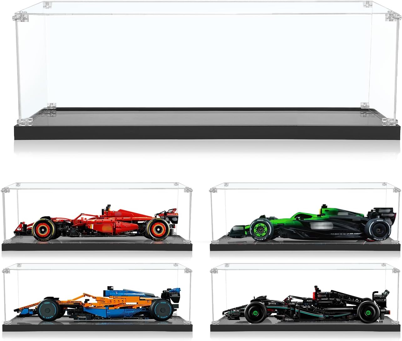 Acrylic Display Case Compatible with Lego Technic F1 42207 42141 42206 42171 42228, Dust-Proof Display Box Compatible with Lego Technic f1 car, 26.7×11.8×6.69 in(NOT Included The Model)