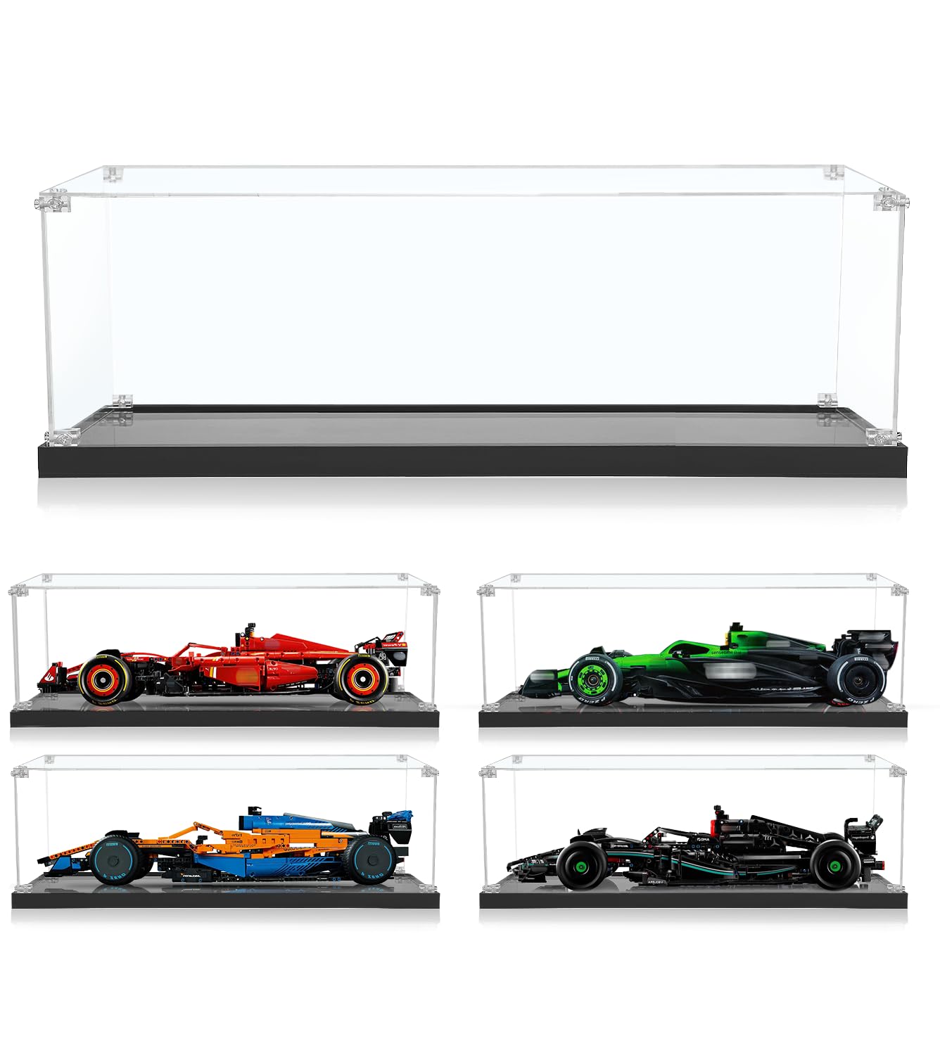 ICUANUTY Acrylic Display Case for Lego Technic Ferrari SF-24 F1 Racing Car Formula 1 42228/42207/42206/42141/42171, Dust-Proof Storage and Organisation, Display Case for Lego Display Case(no model!)