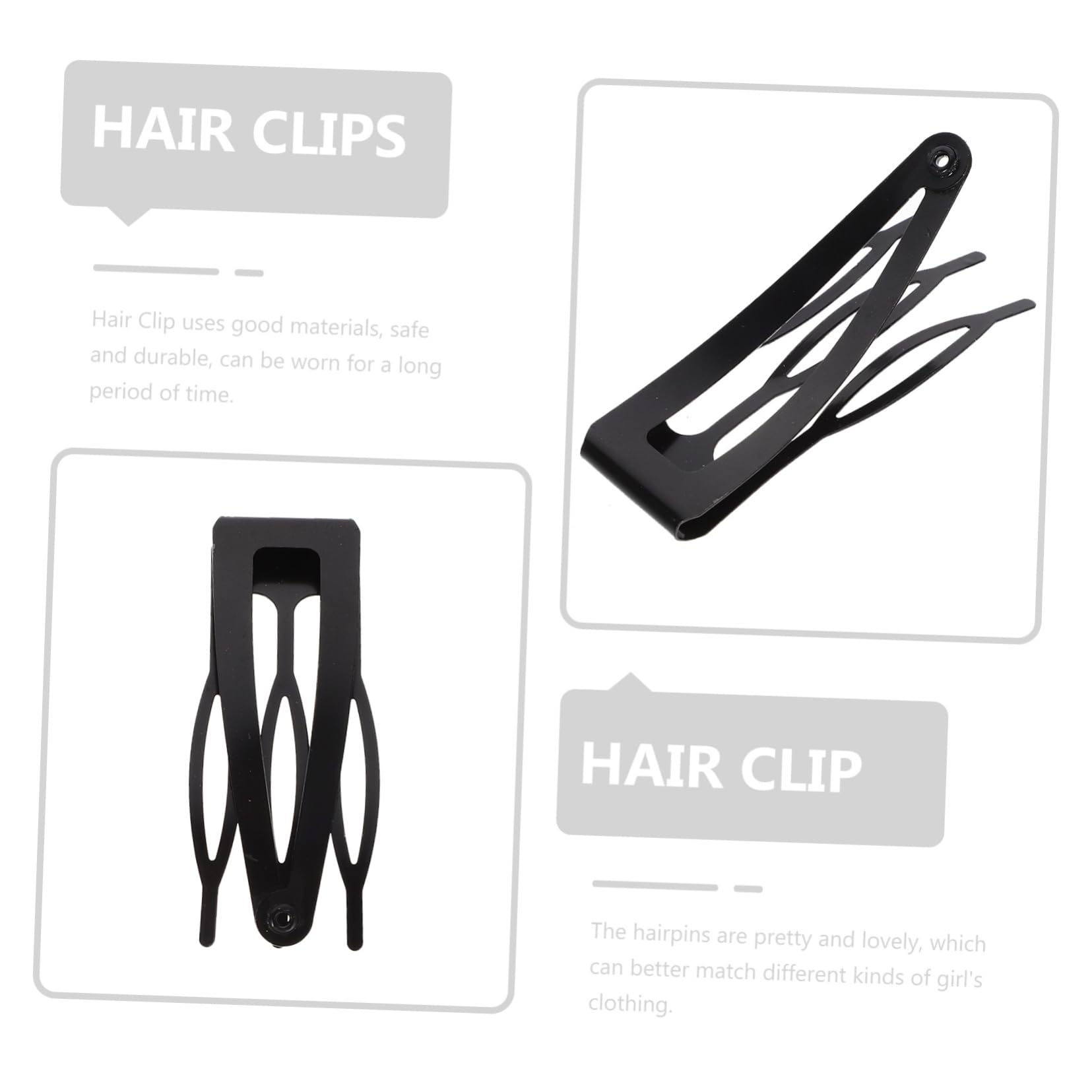 40 Pinces à Cheveux Métalliques, Clips pour Frange et Cheveux Courts