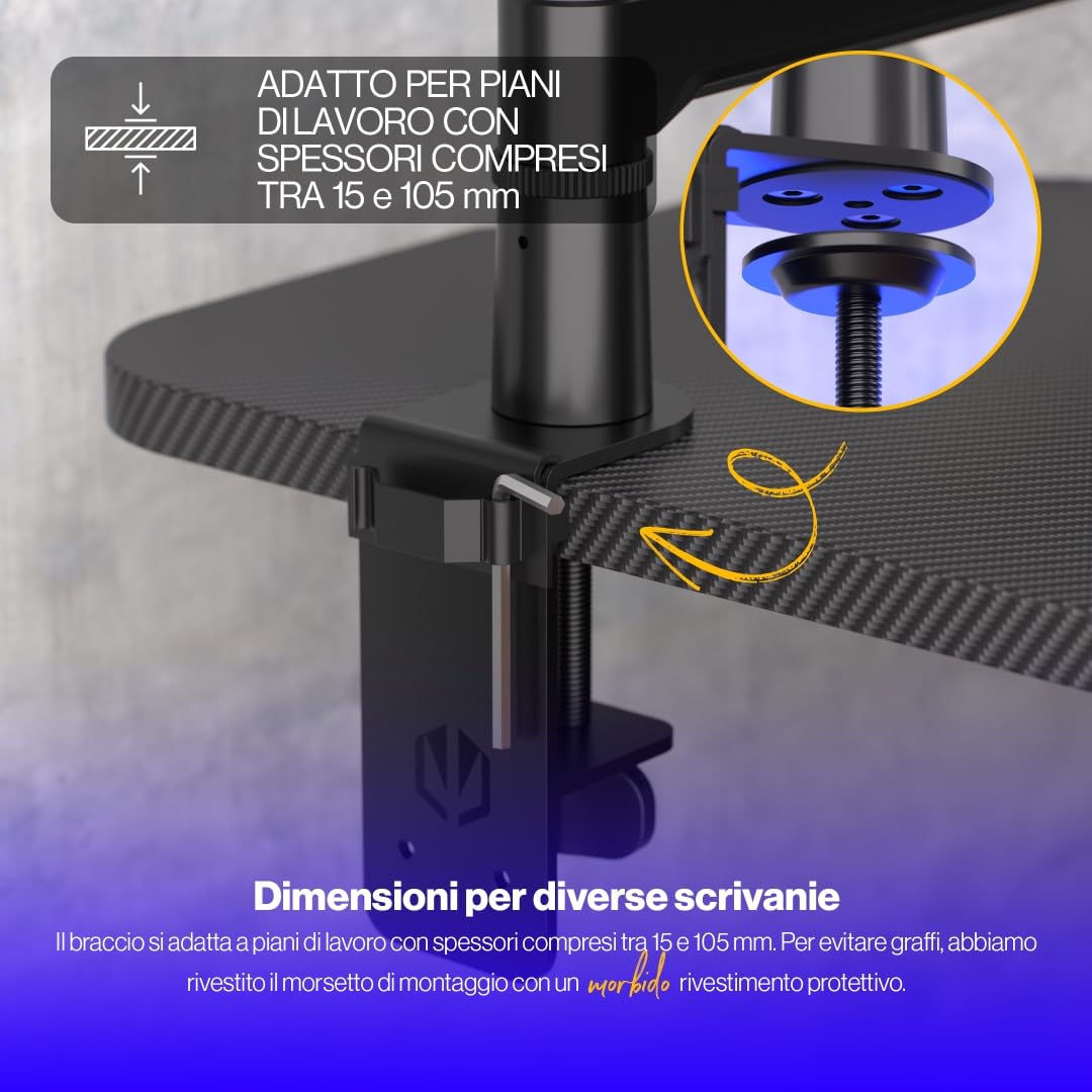 ENDORFY Broadcast Low Profile Boom Arm, Microfono Premium a basso profilo Smartfone e braccio luminoso con cavo, rotazione di 360 gradi