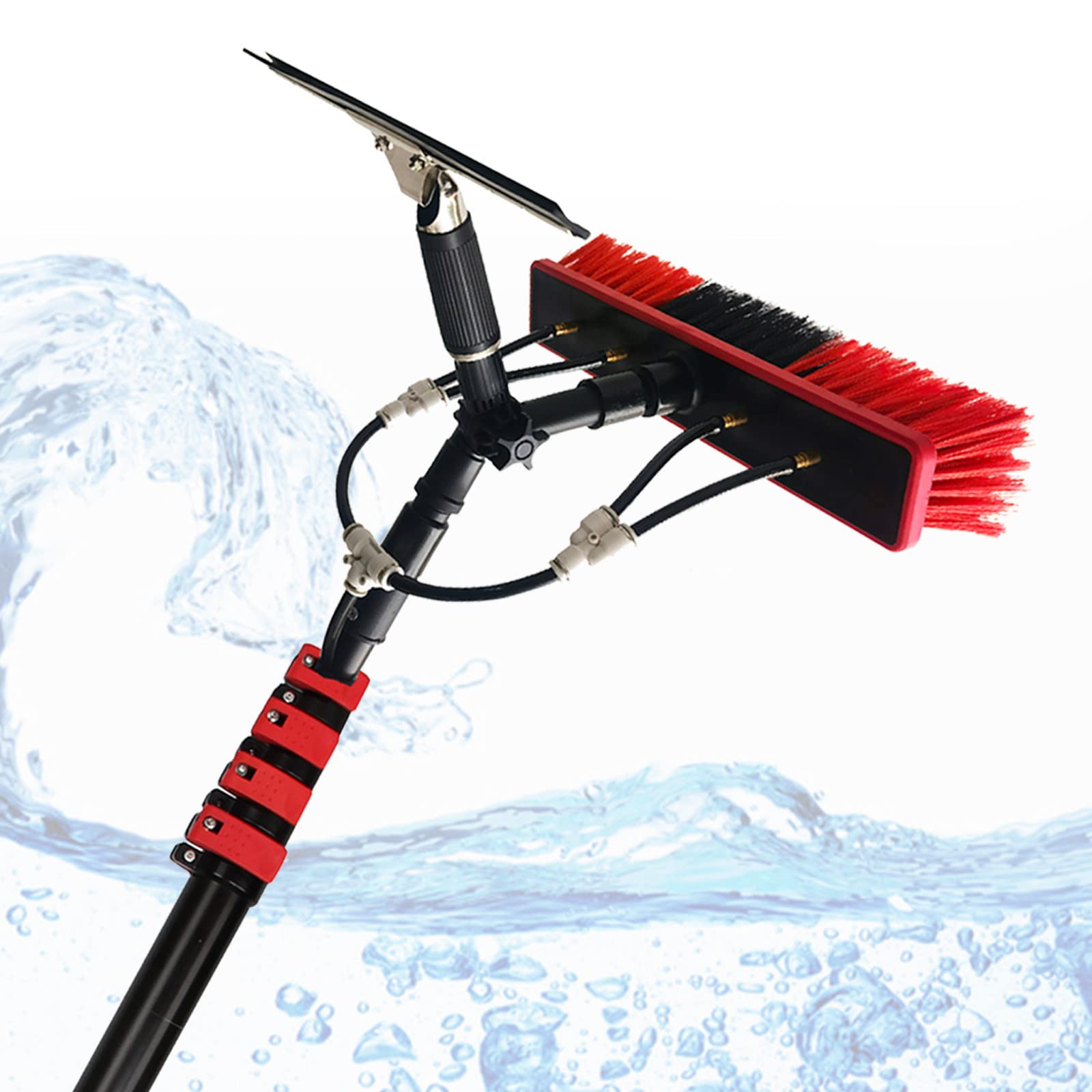 GHFXSCV 9m Water Fed Pole Extendable Brush & Window Cleaner Kit for Roof Cleaning Perfect for Photovoltaic Panels Trucks Buses Cars – Efficient Cleaning Tool