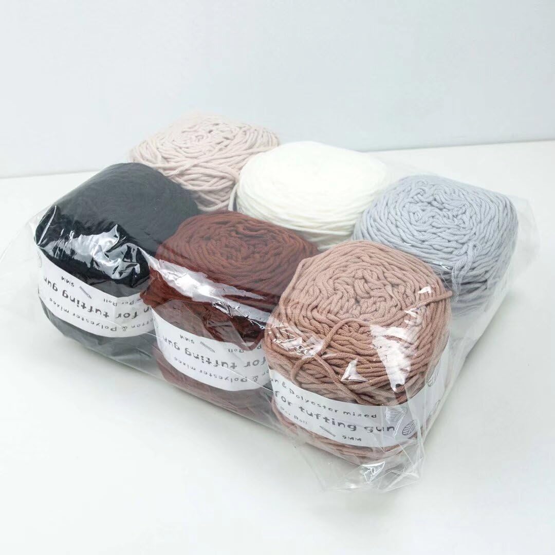 Nici do szydełkowania， 6 x 95g kulek włóczki dziewiarskiej, 8 nitek, grubość 5 mm, 100m na ​​kulkę(M,458g/roll)