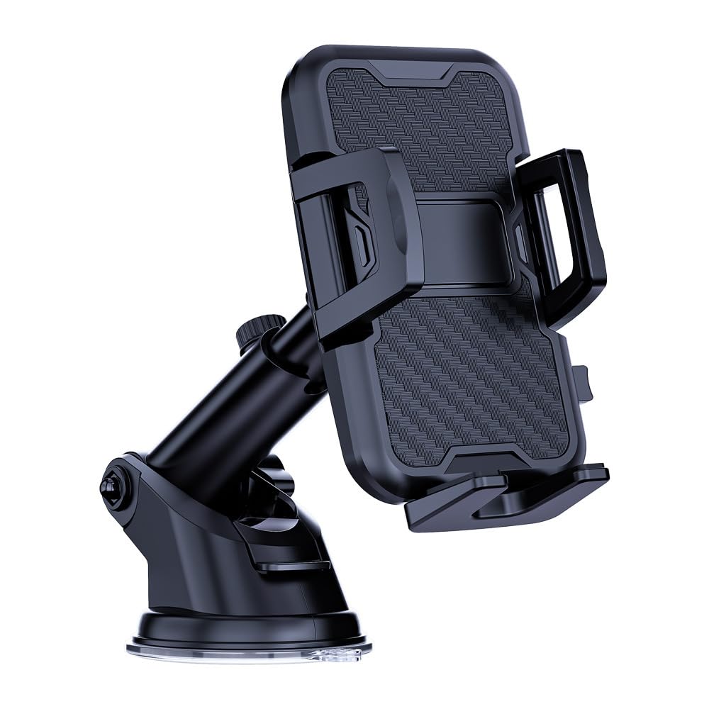 NIKTVEZ Car Phone Holder, for Peugeot E-3008 2024 Strong Suction Adjustable Car Mount, 360° Rotation & Extendable Arm for Dashboard & Windscreen,D