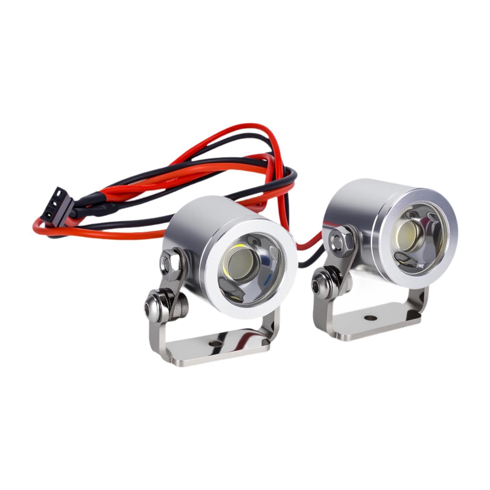 harayaa 2Pcs RC Car LED Lights Kit, Headlight with Stand, LED Spotlights Spare Parts for D90 Model Vehicles, Silver
