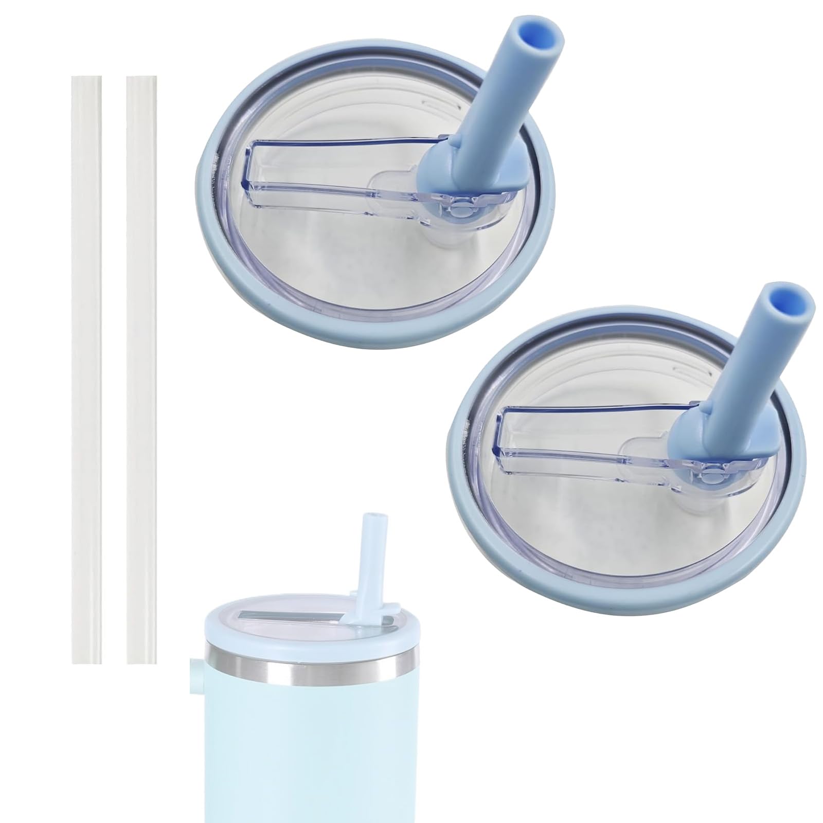 2 Pack 40 Oz Tumbler Flip Straw Lid Replacement Fit for Stanley Quencher, 2 Pack Flip Straw Replacement Lid, Reusable Tumbler Accessory for Stanley Cup and Hydrojug Traveler (MIX-F)
