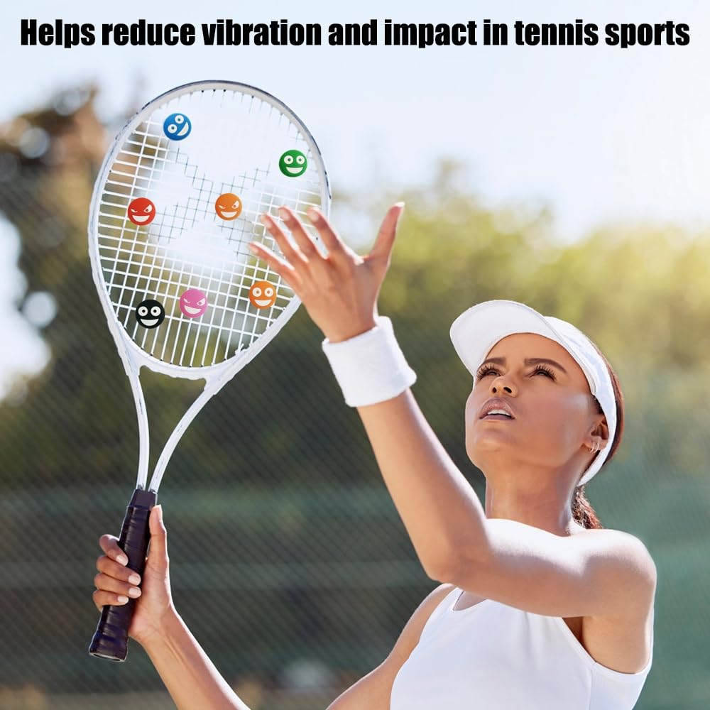 Cache-cordes PVC Anti-vibration Amortisseurs Raquette Tennis Halloween - Réduction Vibrations - Design Citrouille Amortisseurs PVC Tennis