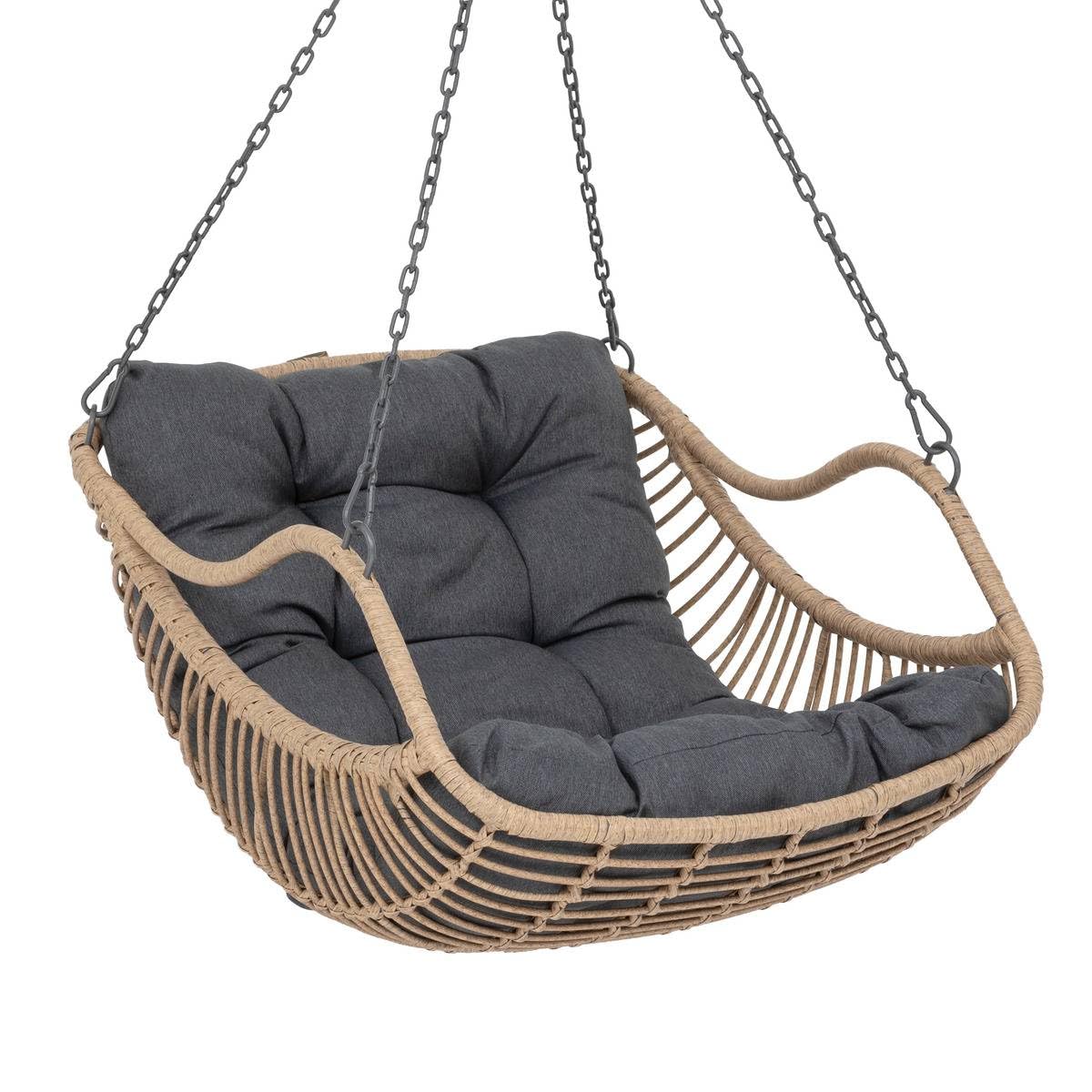 Hespéride Fauteuil pour Oeuf Suspendu Gibraltar - Assise en résine synthétique - Ardoise - Pied Non Inclus