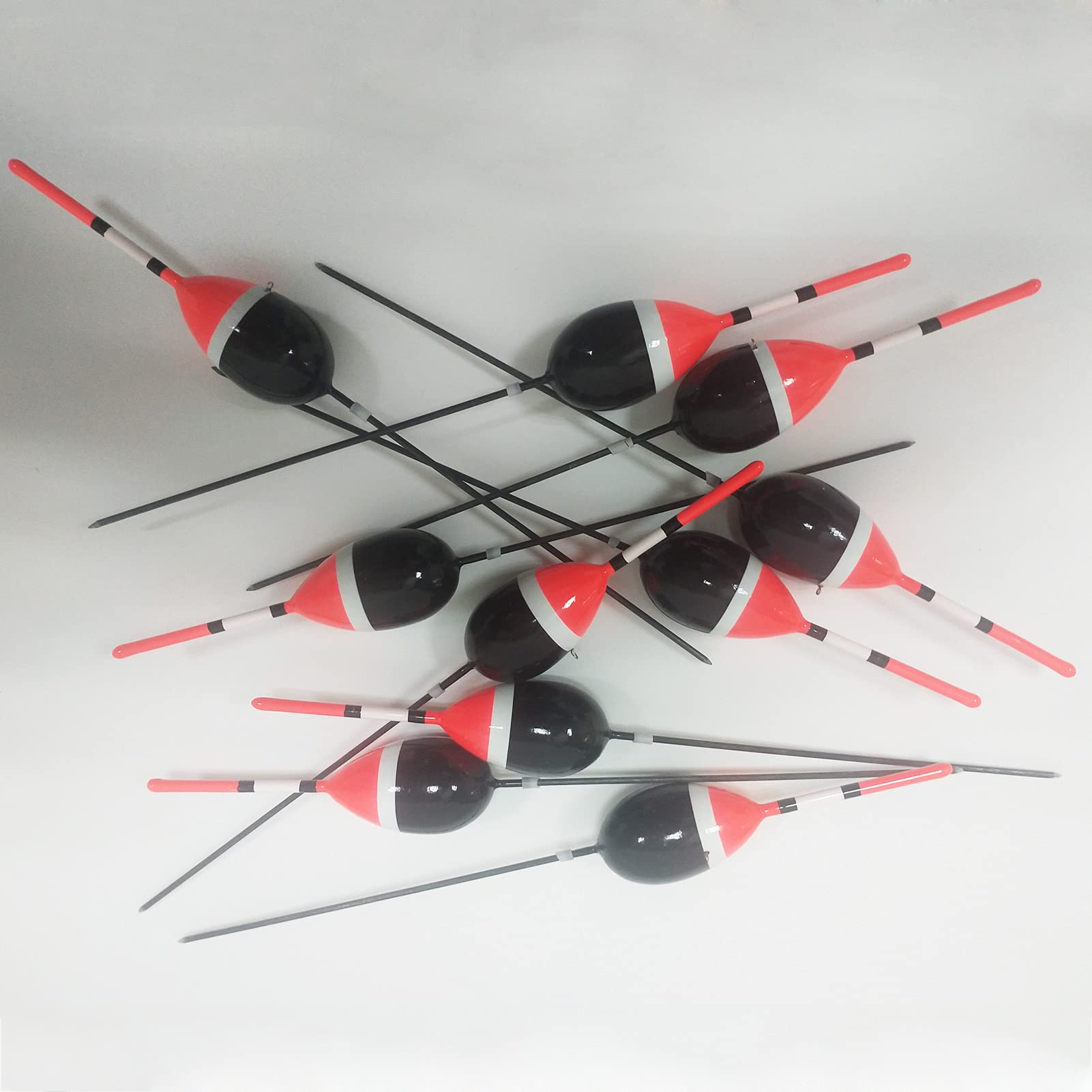 Genérico Juego de Boyas flotantes de Corcho, Juego de flotadores de Pesca de Madera de Balsa iluminados, 3g + 3g + 3g, Cola Larga de 17,5 cm/18,5 cm, 30 Uds.