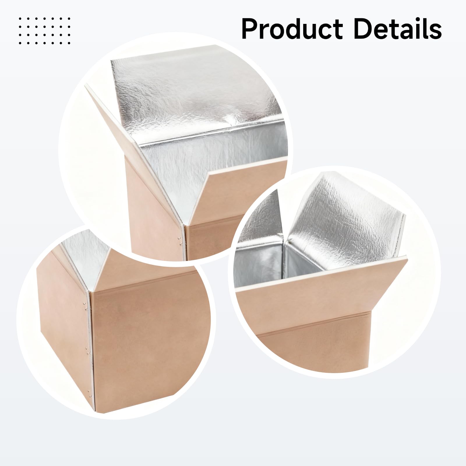 10 Stück Versandkartons, Papierbox für kalte Lebensmittel mit Aluminiumfolienfutter, isoliert für Meeresfrüchte, Gemüse, Obst