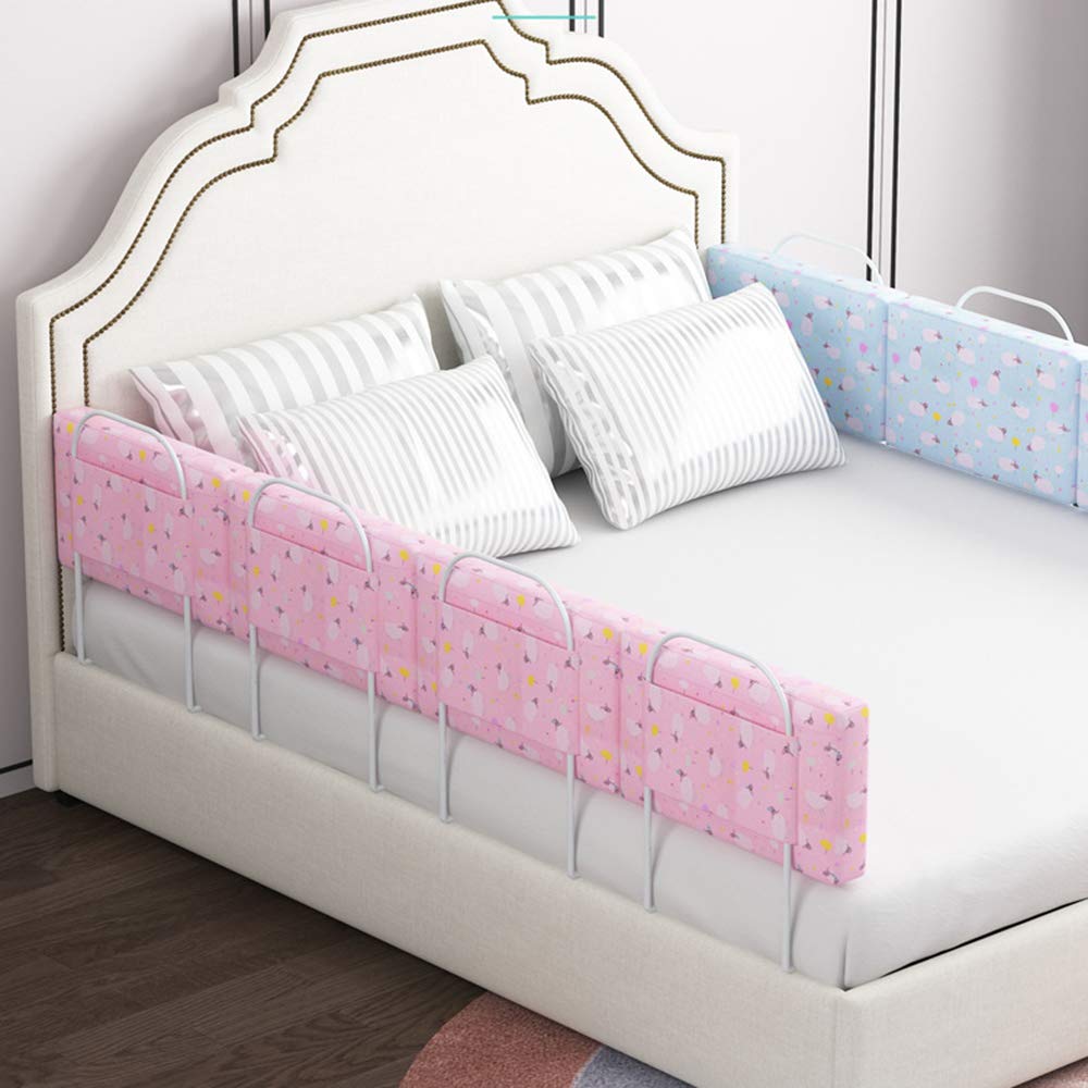 Paraurti per sponda del Letto, paracolpi per sponda del Letto, Rivestimento Rimovibile Estensibile, paracolpi impilabili, per Viaggi e casa, 1 Confezione, Rosa (A), 60 cm * 28 cm