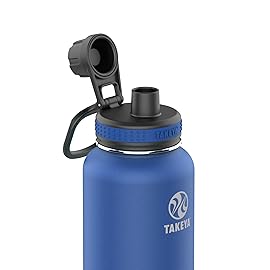 Takeya Originals 32 oz Vacuum Insulated Stainless Steel Water Bottle with Spout Lid, Navy