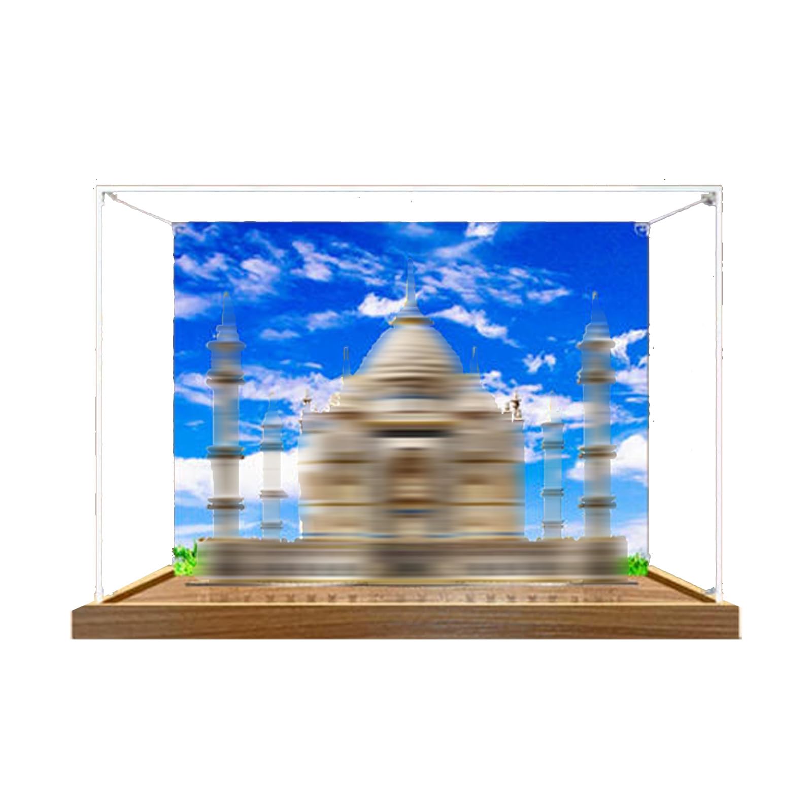 Acrylic Display Case Compatible with Lego 10256 Taj Mahal Model, Dustproof Transparent Storage Box, Compatible with Lego 10256 (Model Not Included) (Background)
