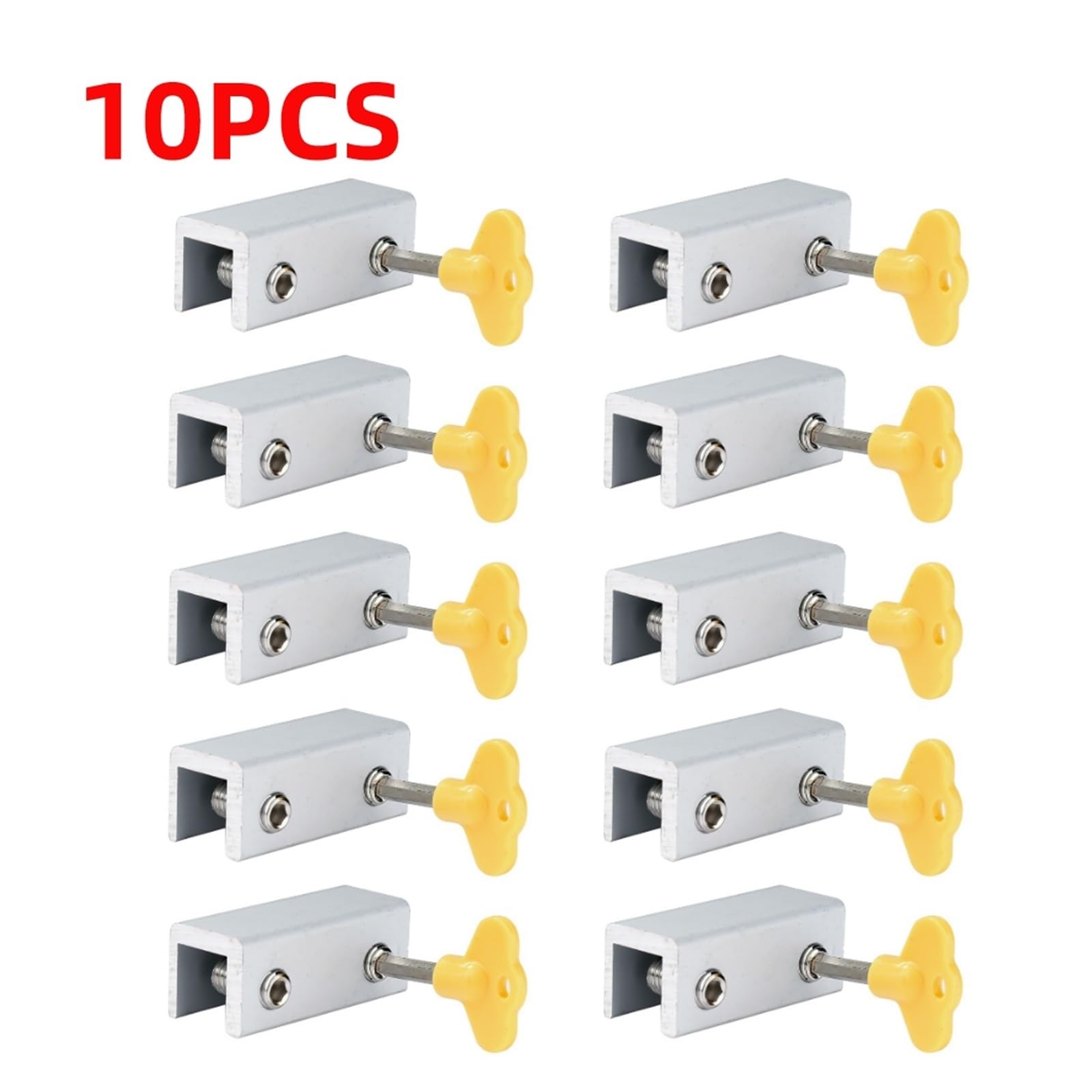 Serrures pour fenêtres coulissantes, Serrure à clé en alliage d'aluminium for fenêtres et portes coulissantes, plusieurs tailles disponibles(B 10pcs)