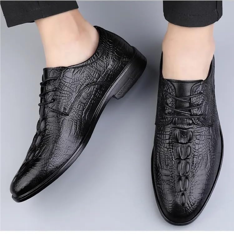 Mens Dress Shoes Mens Leather Classic Cap Toe Oxfords Lace Dress Shoes2