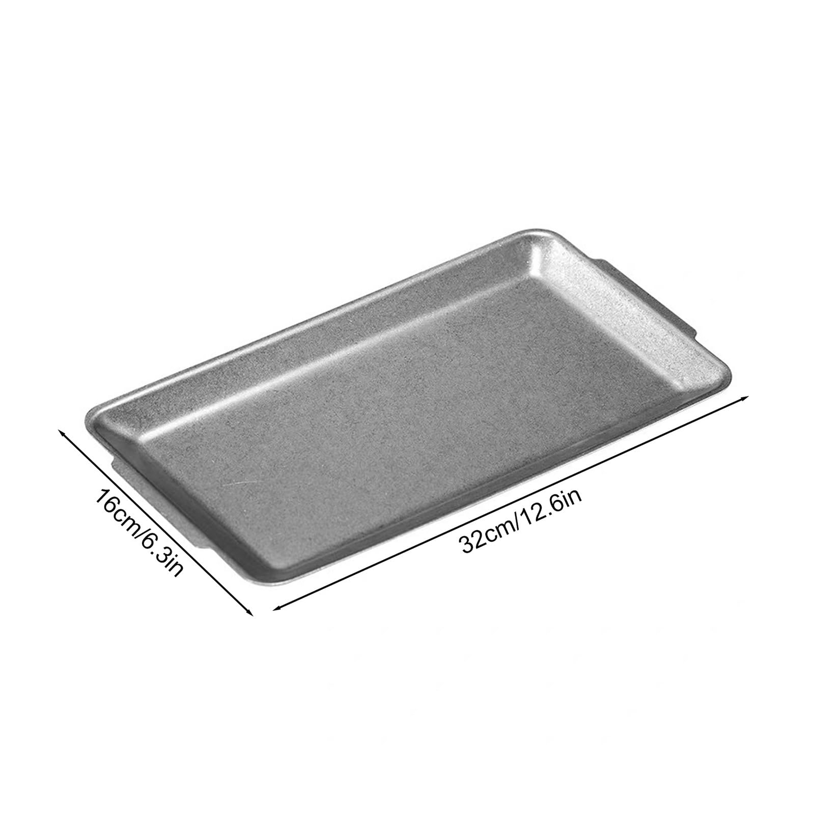 Vassoio rettangolare vintage in acciaio inox retrò industriale BBQ piatto con doppi manici grande resistente piatto da portata per la casa