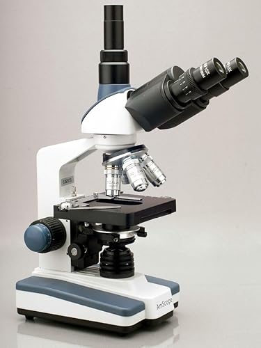 Vista 11 de AmScope Microscopio compuesto trinocular Siedentopf profesional T120B, aumento 40X-2000X, oculares WF10x y WF20x, Brightfield, iluminación LED