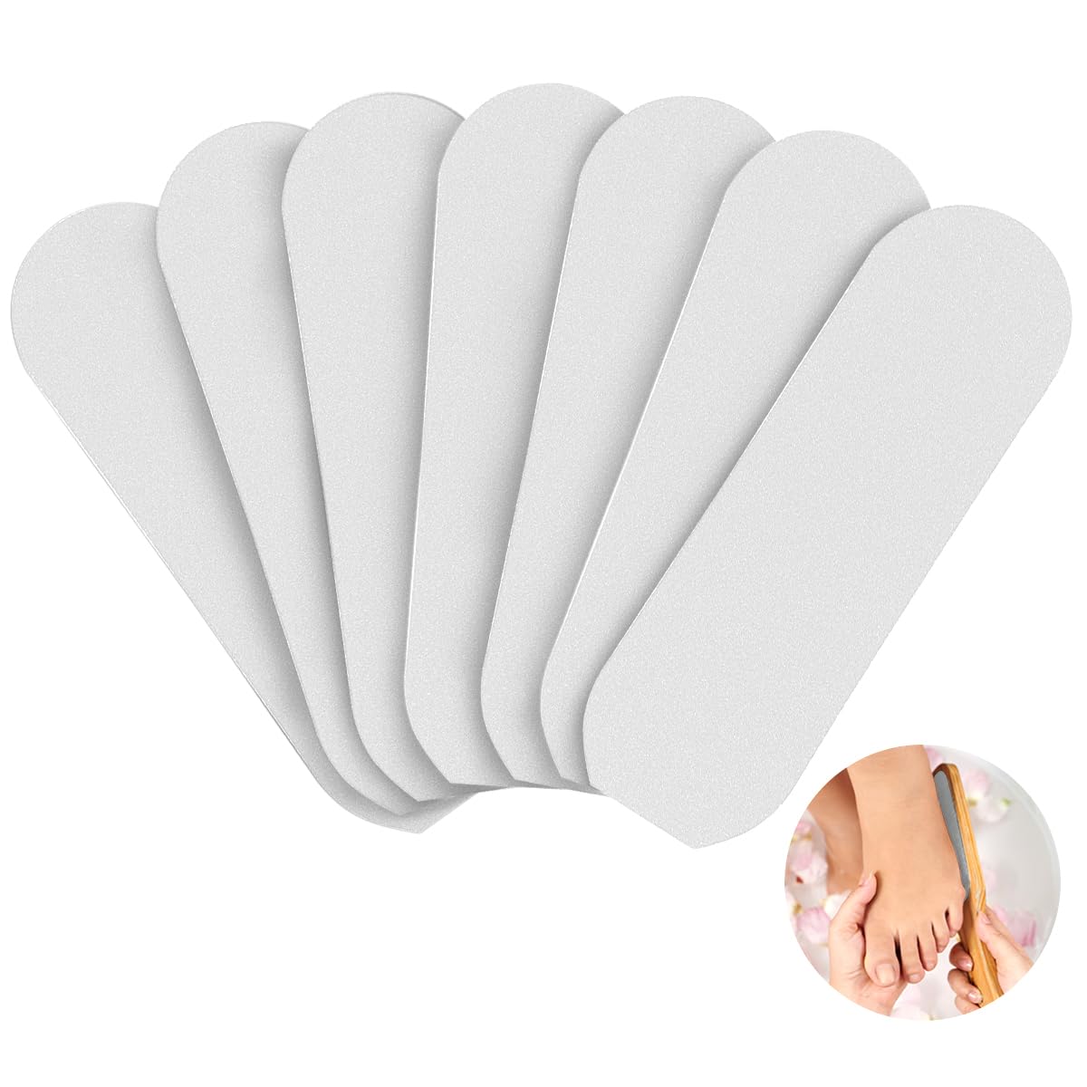 60 piezas de repuesto para limas de pies para pedicura, almohadillas de repuesto autoadhesivas gruesas y finas, herramienta reutilizable para eliminar callos (blanco)