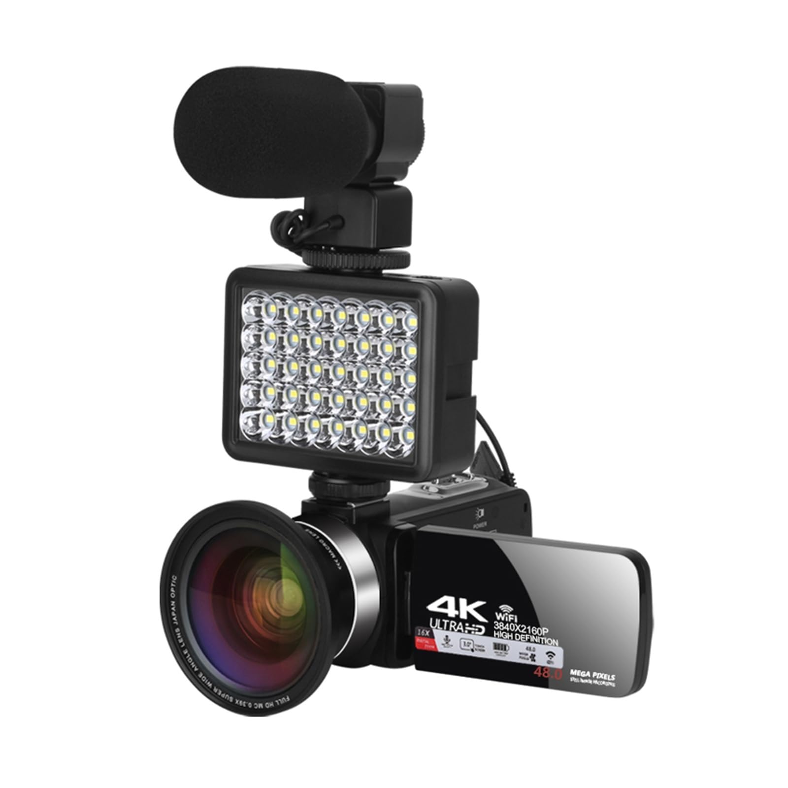4k Digital Cameras Professional Camcorder for Vlog Video Camera WiFi 48MP 18X Zoom Webcam(Package 2)-picture-28