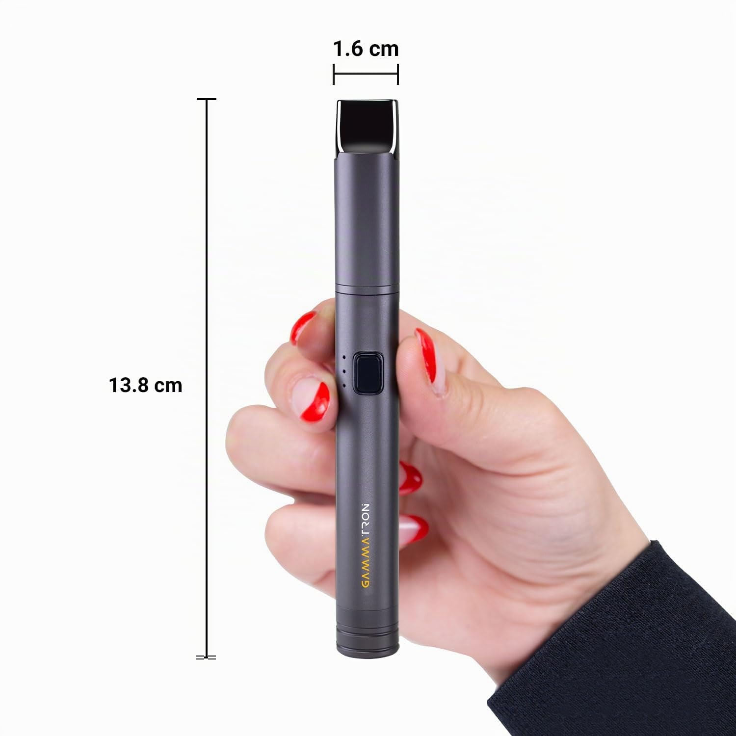 Gammatron Dab Pen | Wax Pen mit Kanthal-Glasspule | Integriertes Zirkonoxid Dab Tool & Wax Behälter | 3 Spannungsstufen (2,7-3,3 V) | 800-mAh | PVD-Beschichtung | USB-C (Schwarz)