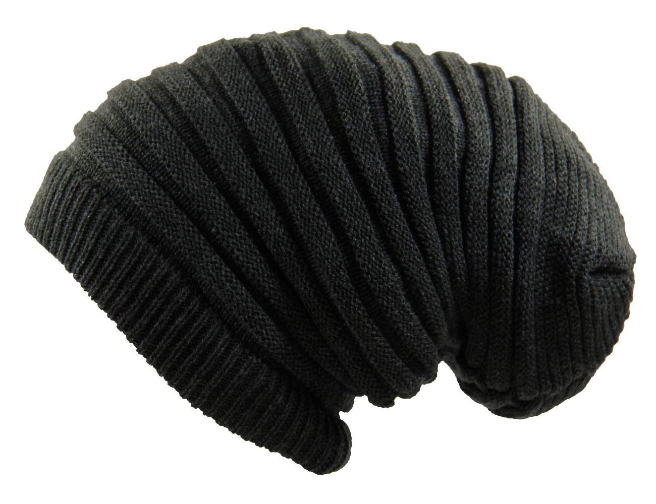 RW Rasta Long Slinky Beanie Hats - Grey - One Size