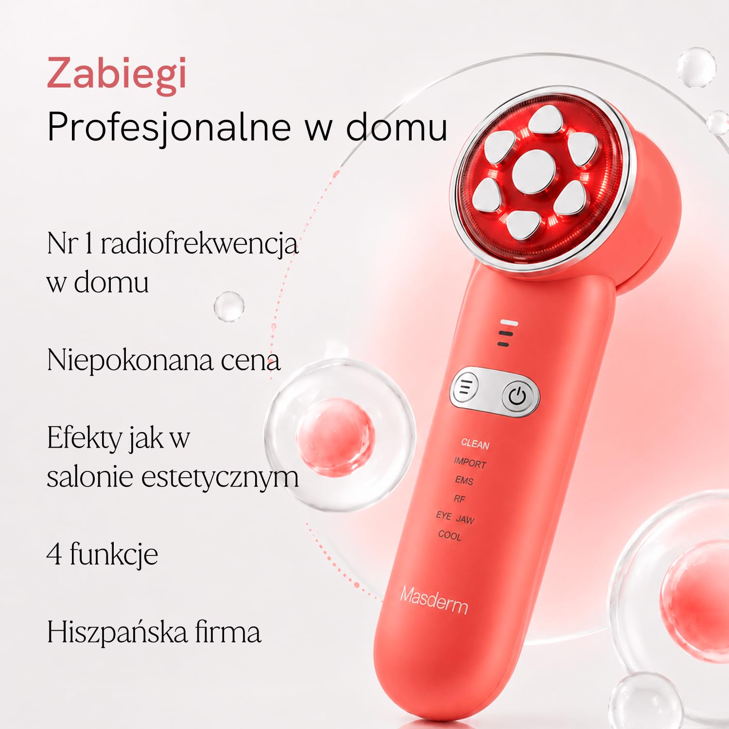 MASDERM | Urządzenie o częstotliwości radiowej 7 w 1 | Elektryczne urządzenie do masażu twarzy | Wiotczenie twarzy | Profesjonalna maszyna Hifu do twarzy i ciała | Wysoka częstotliwość Estetyczna |