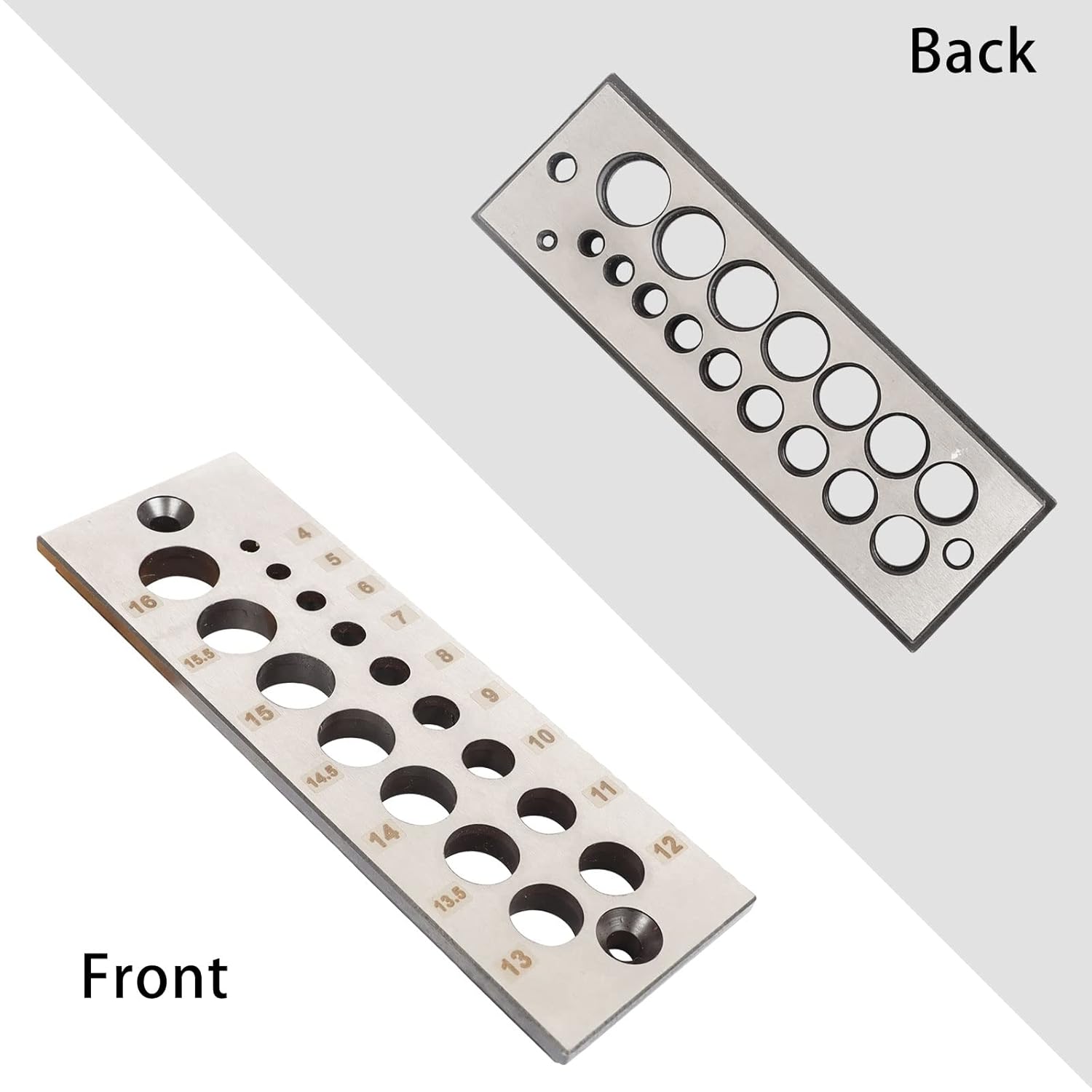 A2 Steel Dowel Plate, Wood Dowel Plate Maker,High Speed Steel Dowel Plate,Available for All Softwoods and Hardwoods (Metric 16 Holes)