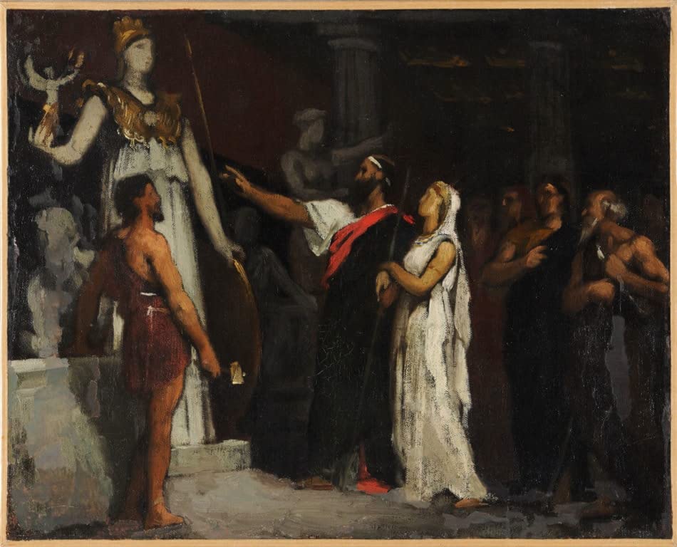 Tableau Périclès Et Aspasie par Joseph Blanc impression sur toile décoration murale 60x90cm