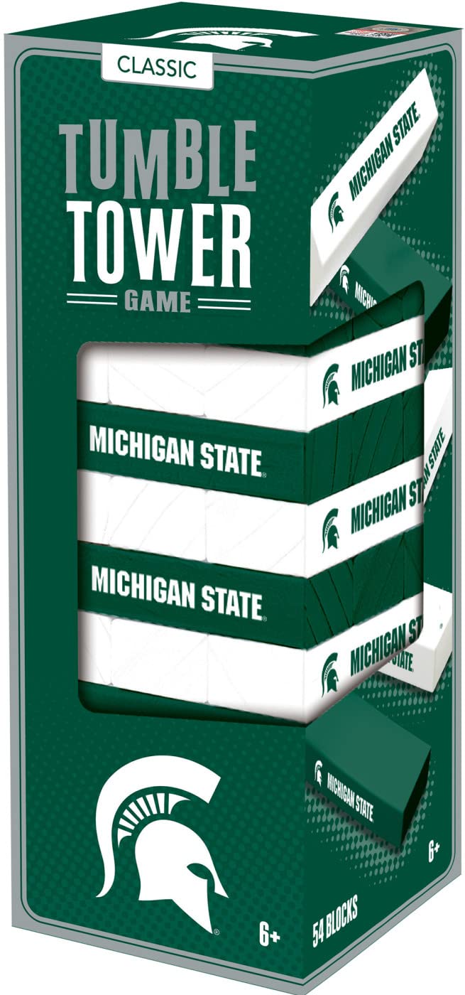 MasterPieces Game Day - NCAA Michigan State Spartans - Officially Licensed Tumble Tower, Real Wood Blocks