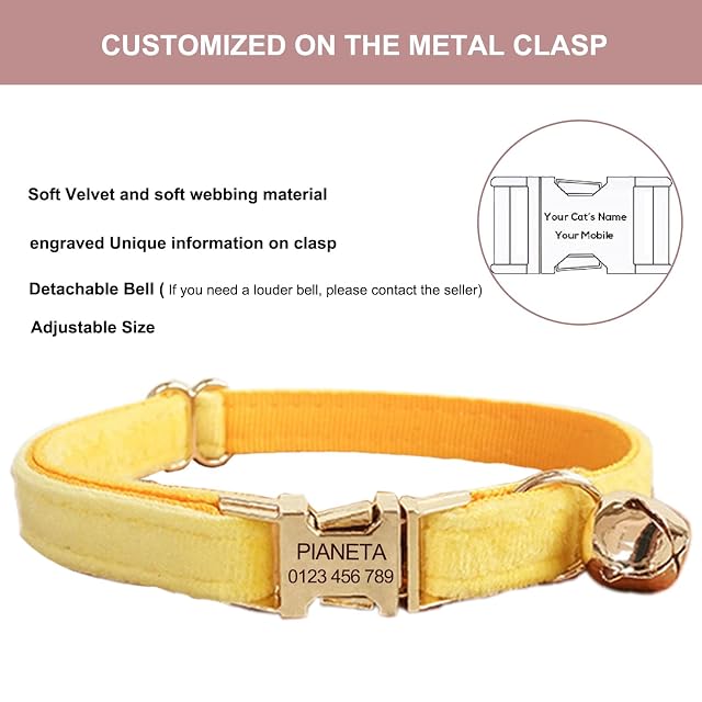 Foto 2 de 6 de Collar de Gato Personalizado, Nombre y número de teléfono Grabados