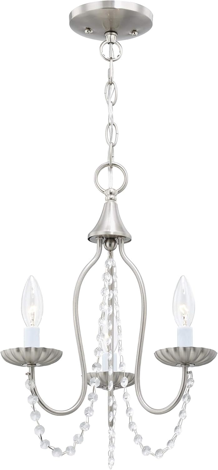 Gеt Sресіаl Prісе Livex Lighting 40793-91 Transitional Three Light Mini Chandelier from Alessia Collection in Pwt, Nckl, B/S, Slvr. Finish, Brushed Nickel Blасk Frіdау Sаlе 2022 Livex Lighting 40793-91 Transitional Three Light Mini Chandelier from Alessia Collection in Pwt, Nckl, B/S, Slvr. Finish, Brushed Nickel