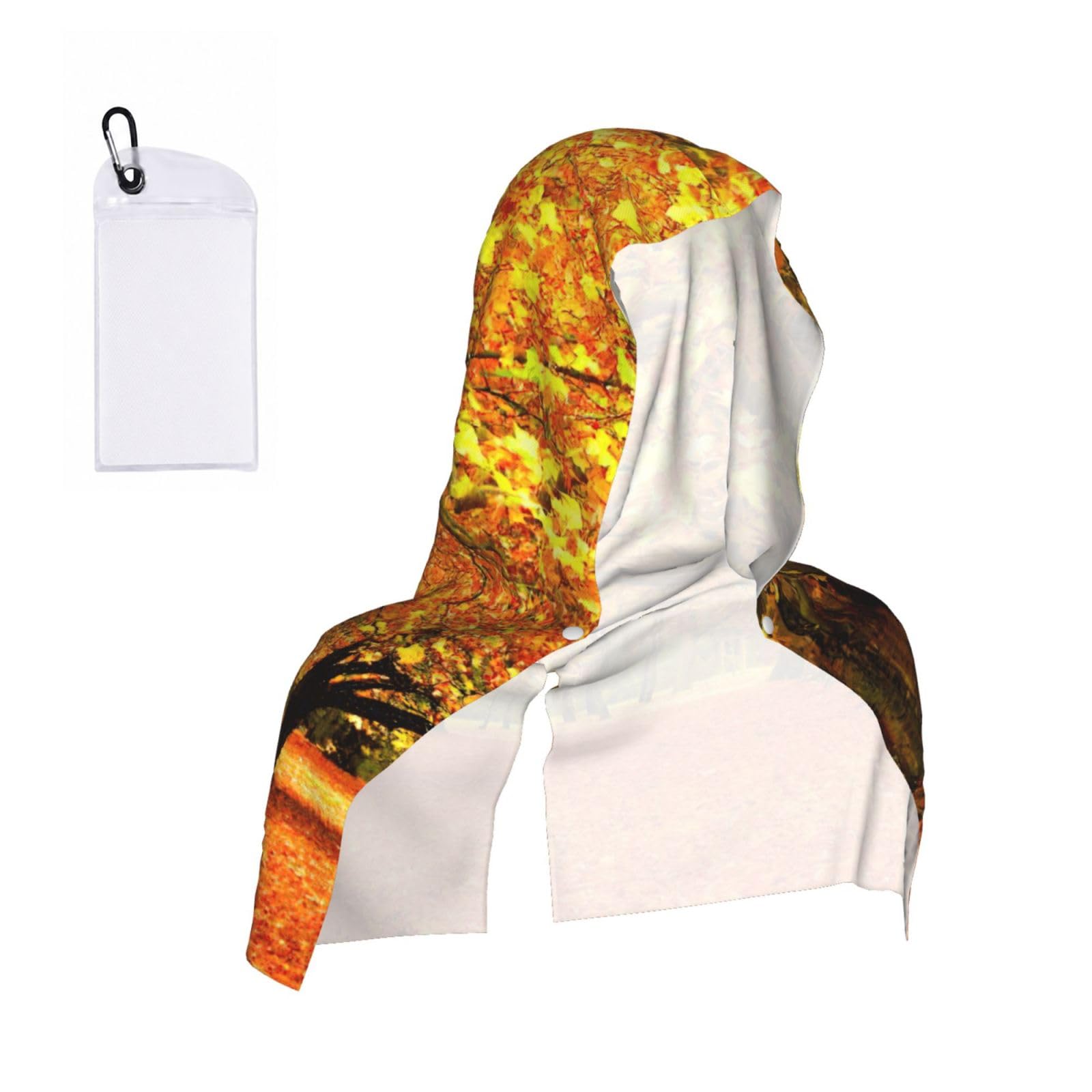 DUWAA Fall Trees Autumn Print Cooling Hooded Sports Towel, 30×60cm Quick Drying Summer Cool Head Wrap For Neck And Face
